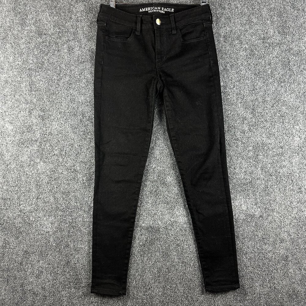 American Eagle Outfitters Jeans Womens 4 Jegging Black Cotton Stretch